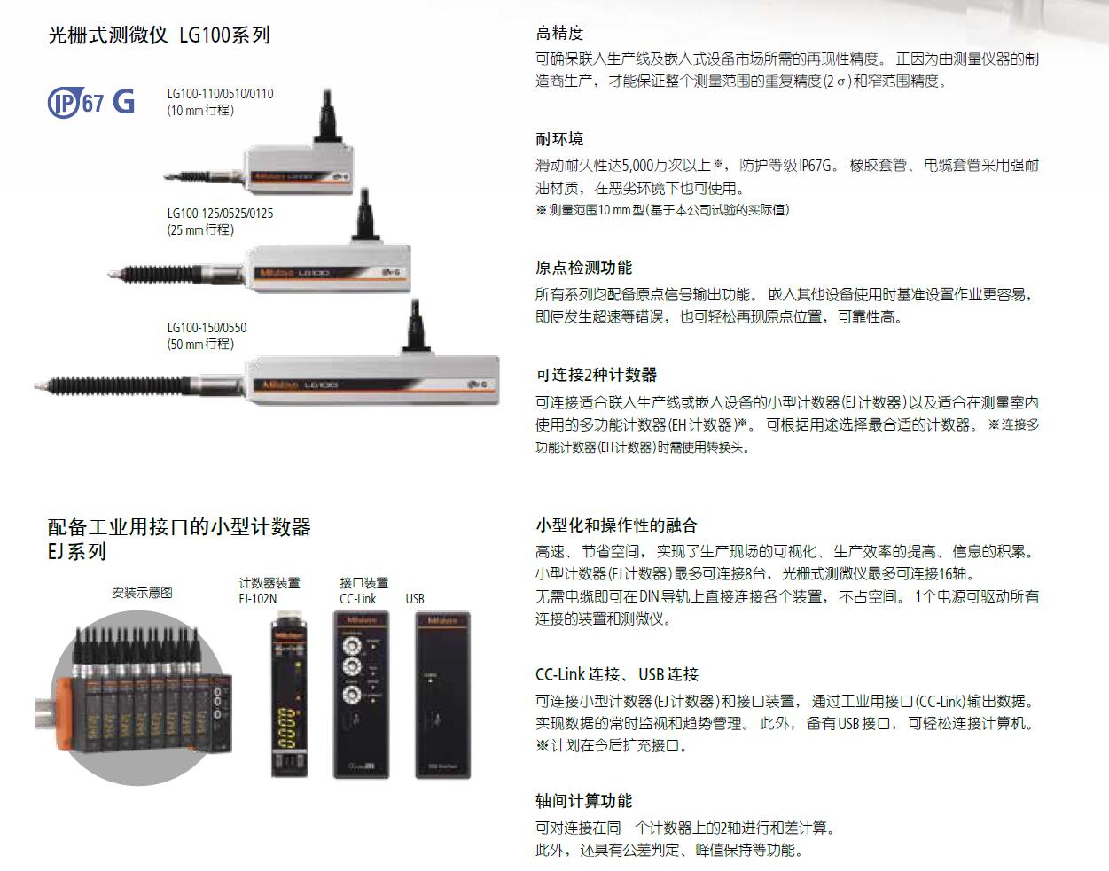 日本三豐光柵測微計  新款LG系列